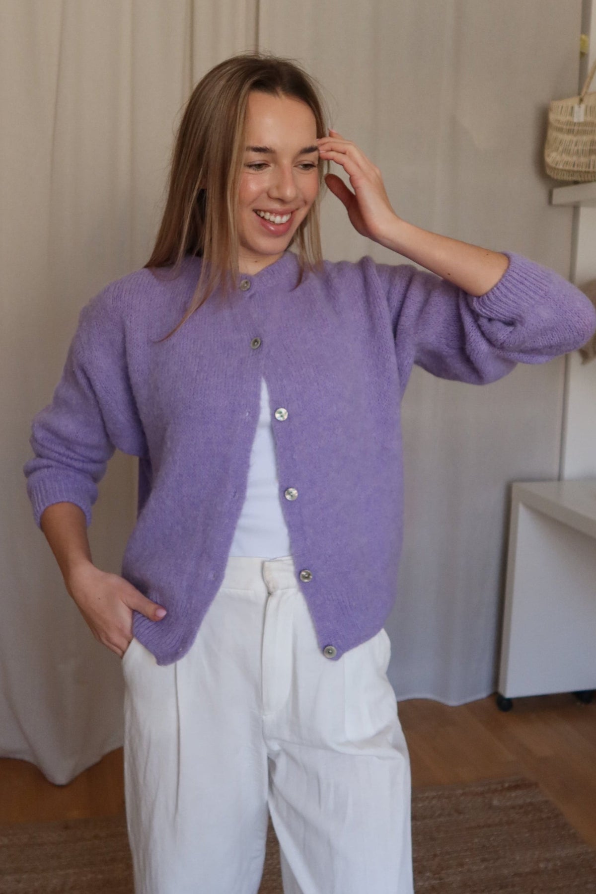 CAMI alpaka cardigan - Lilac