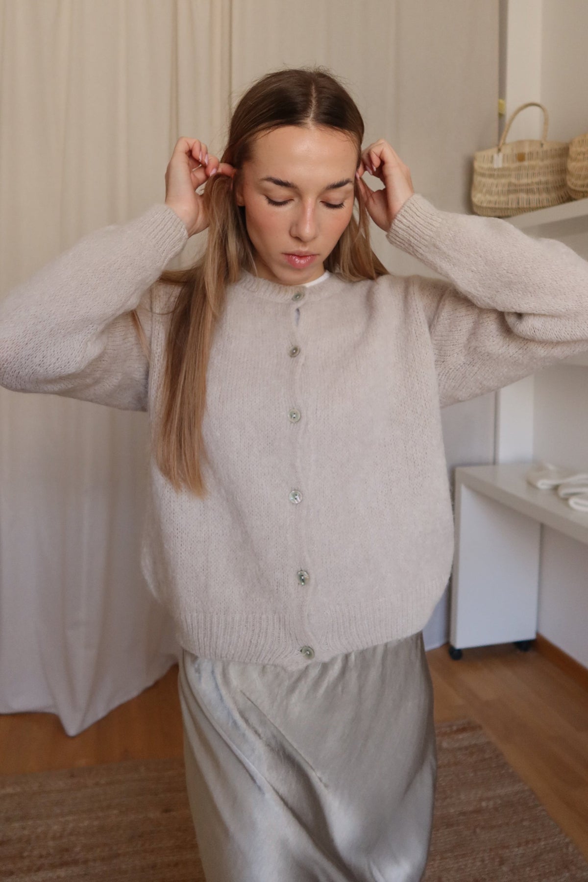 CAMI alpaka cardigan - béžová