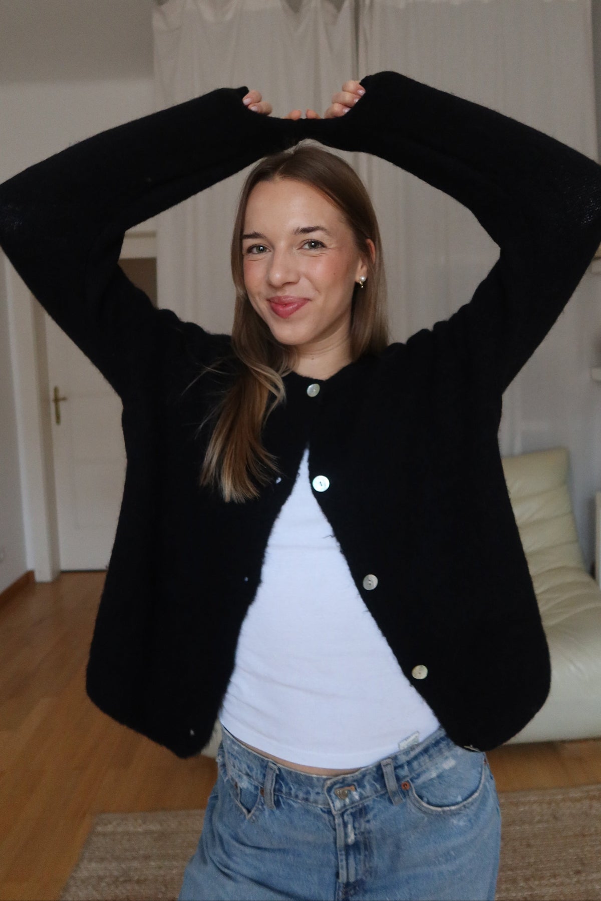 CAMI alpaka cardigan - černá