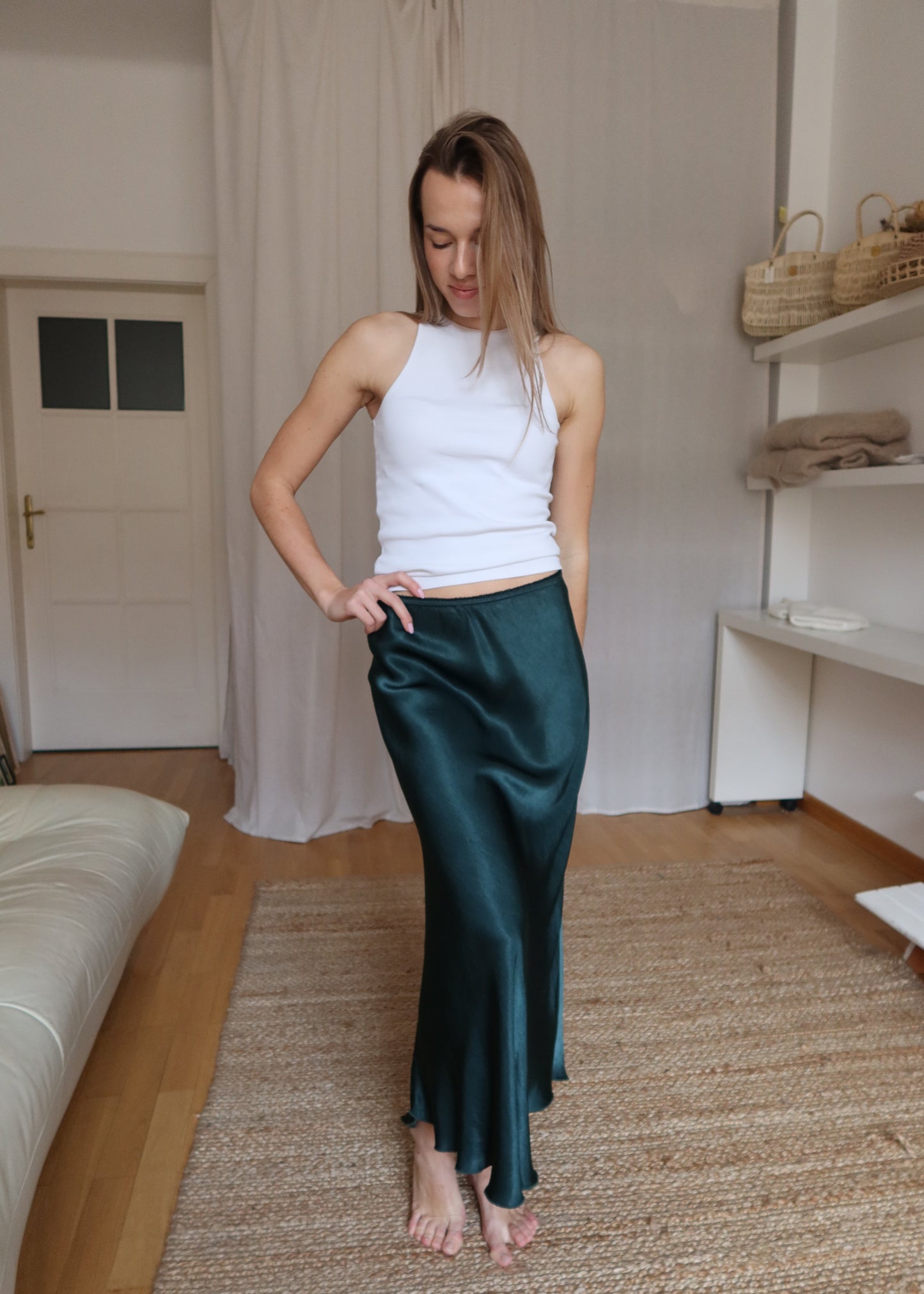 Viskózová sukně / Emerald