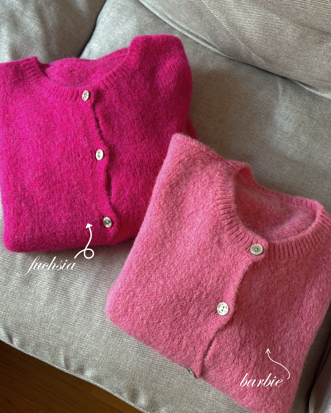 CAMI alpaka cardigan - barbie pink