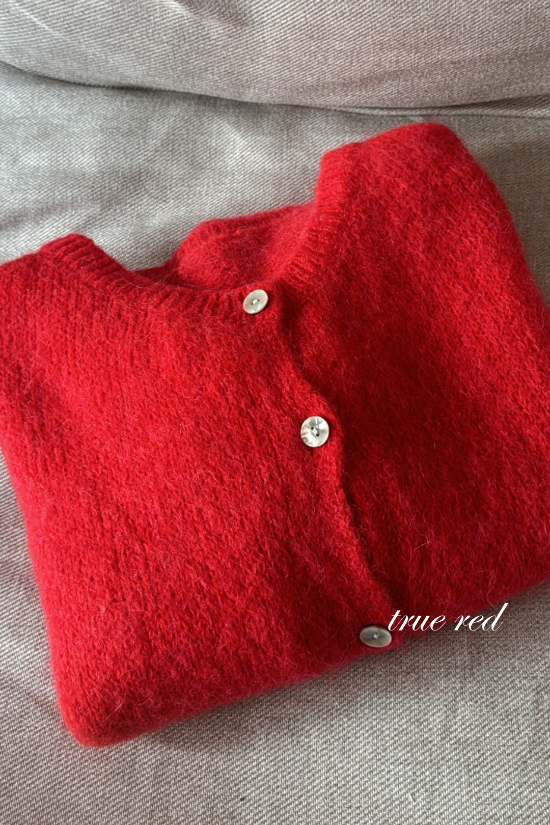 CAMI alpaka cardigan - pravá červená