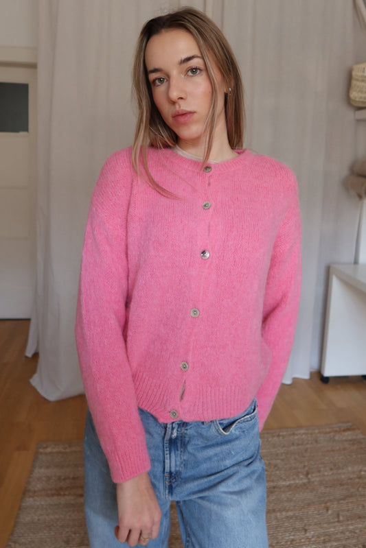 CAMI alpaka cardigan - barbie pink