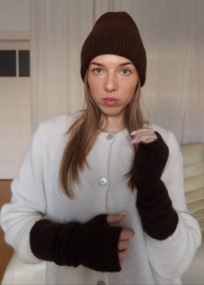 Vánoční set: čepice + rukavice alpaka