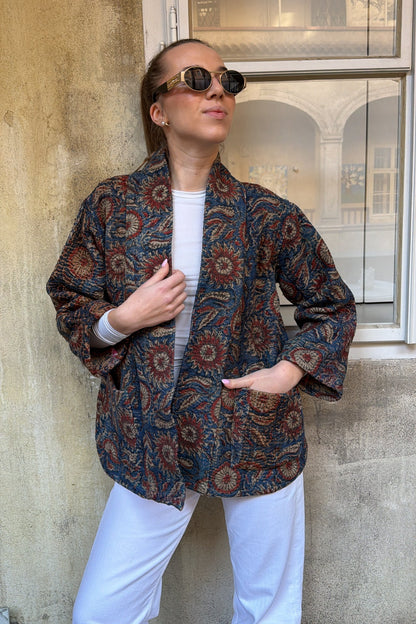 Kimono bunda modrá
