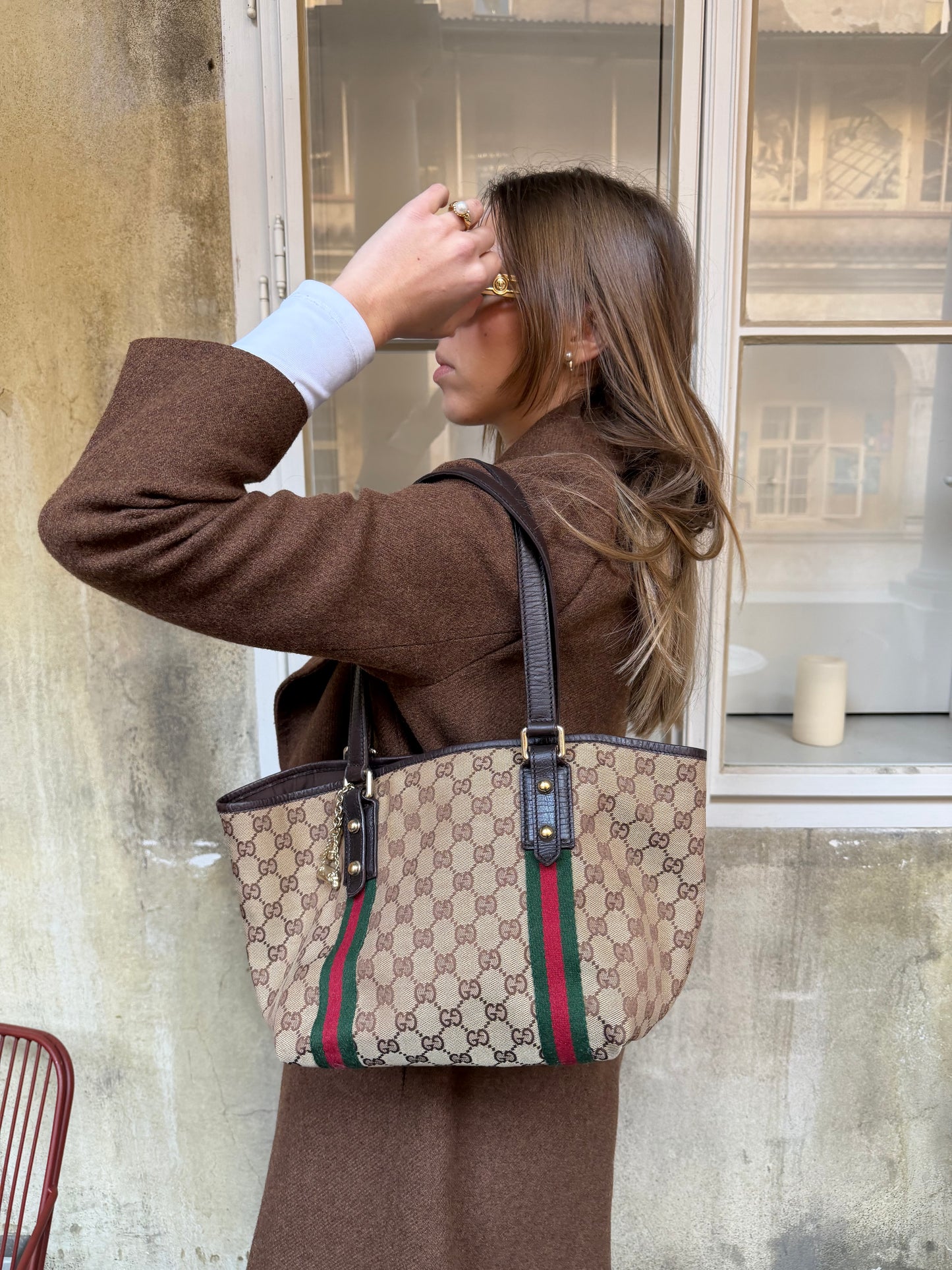 Gucci Gg Canvas Gucci Tote Sherry Line
