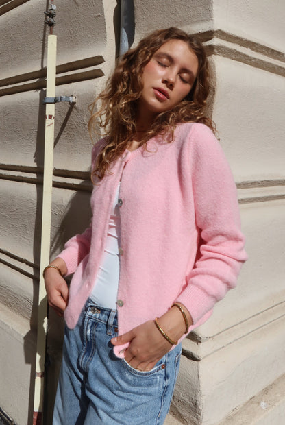 CAMI alpaka cardigan - baby růžová