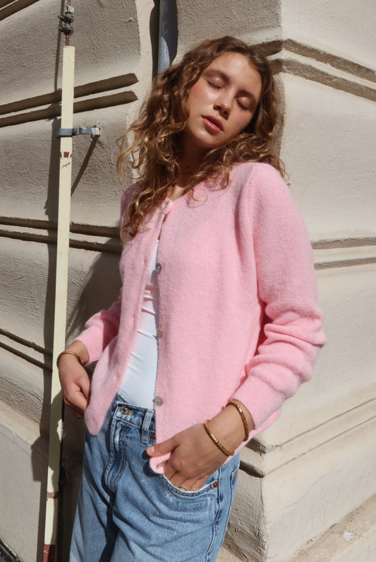 CAMI alpaka cardigan - baby růžová