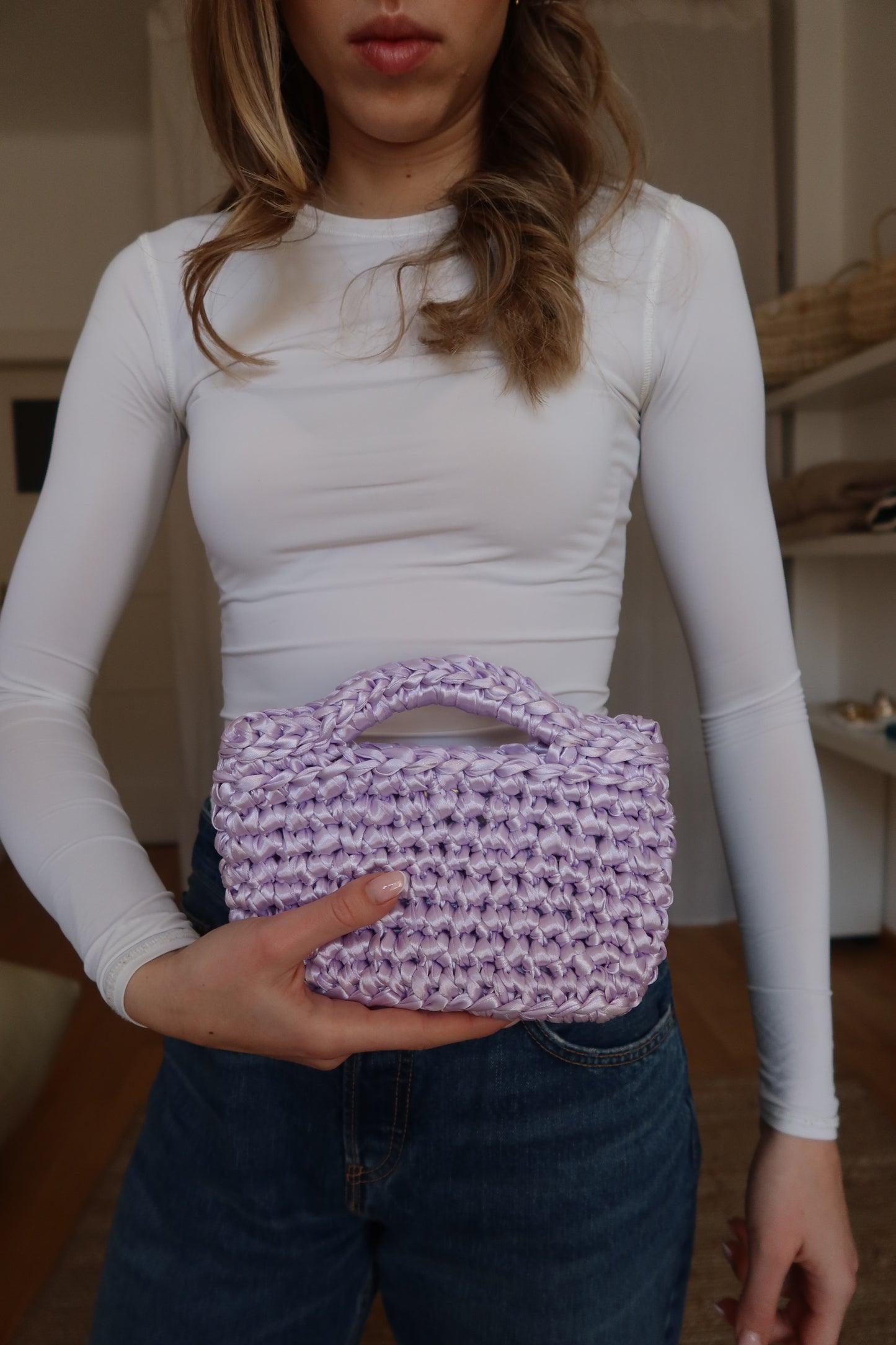 Crochet mini košík - lila