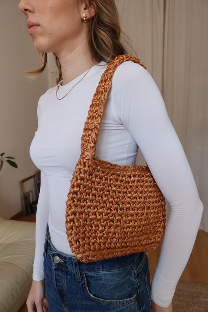 Crochet kabelka - měděná