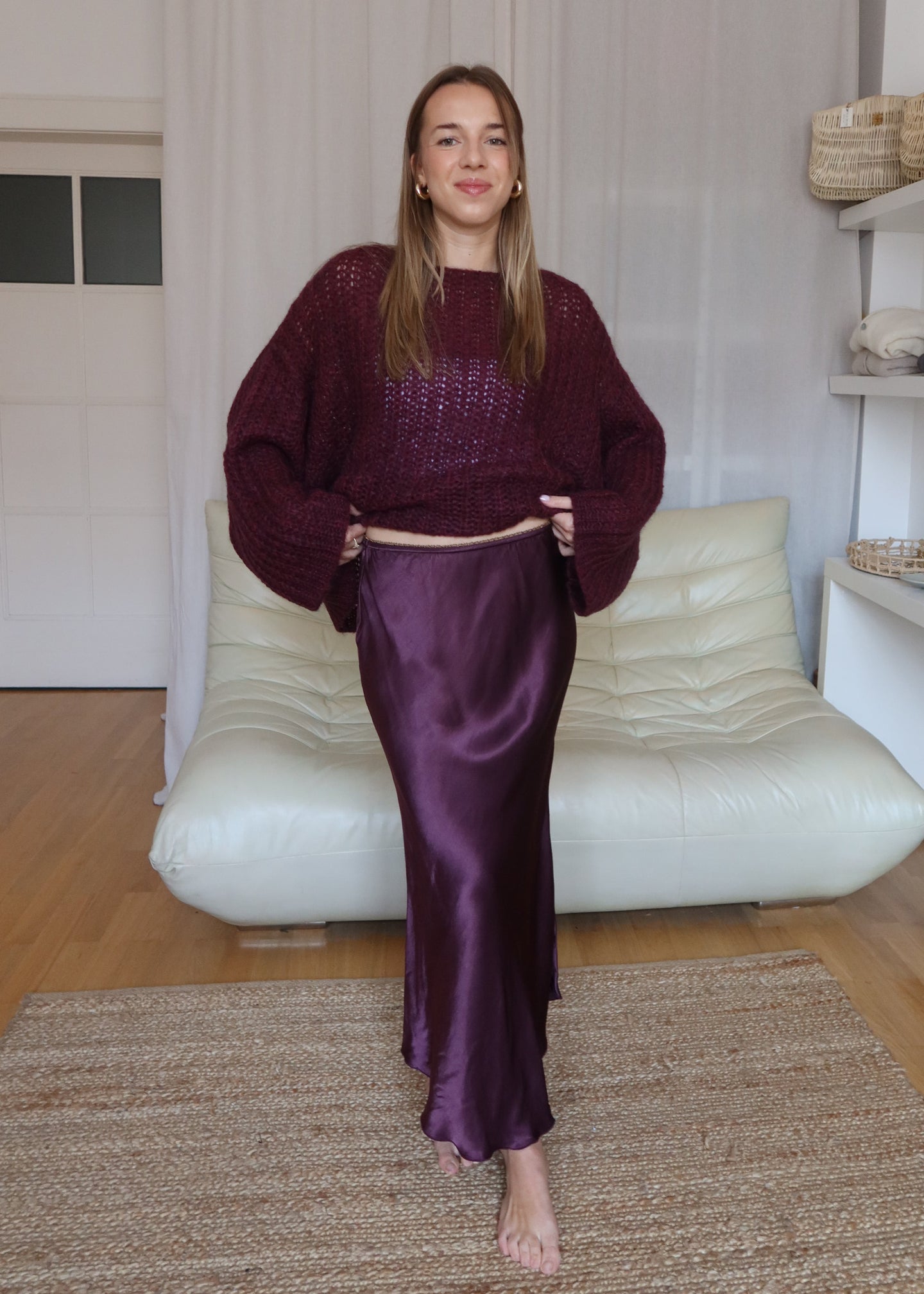 Viskózová sukně / podzimná švestka