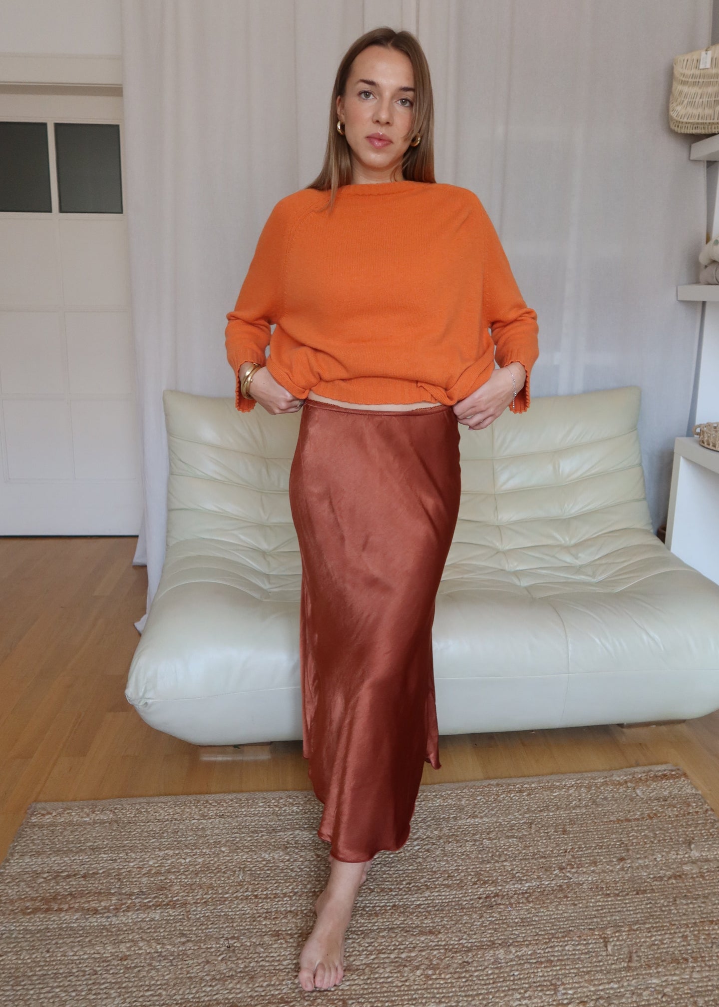 Viskózová sukně / podzimní dýně