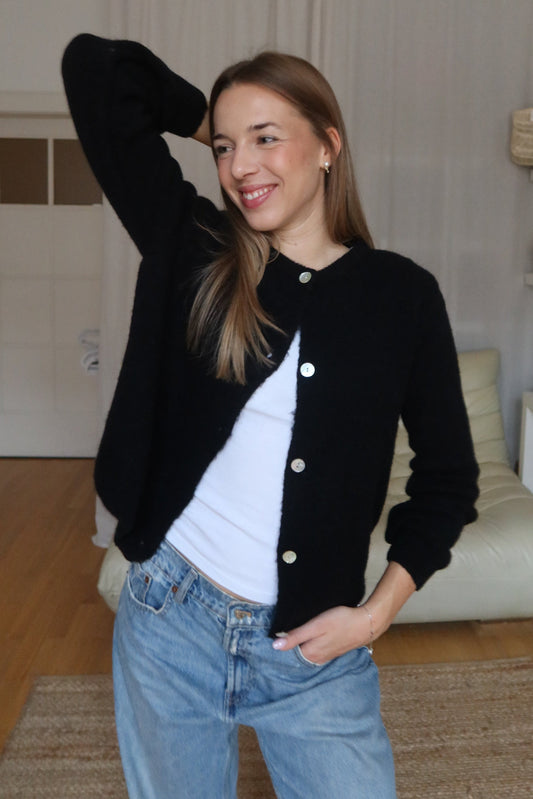 CAMI alpaka cardigan - černá