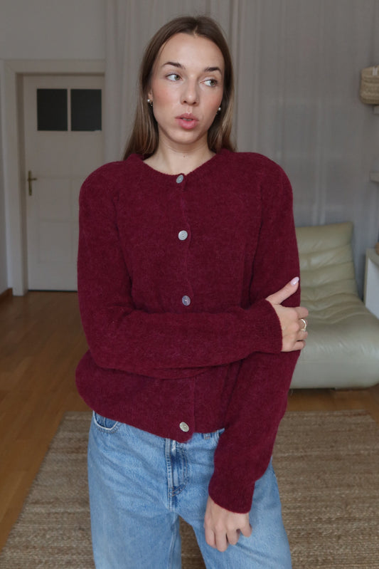 CAMI alpaka cardigan - bordó