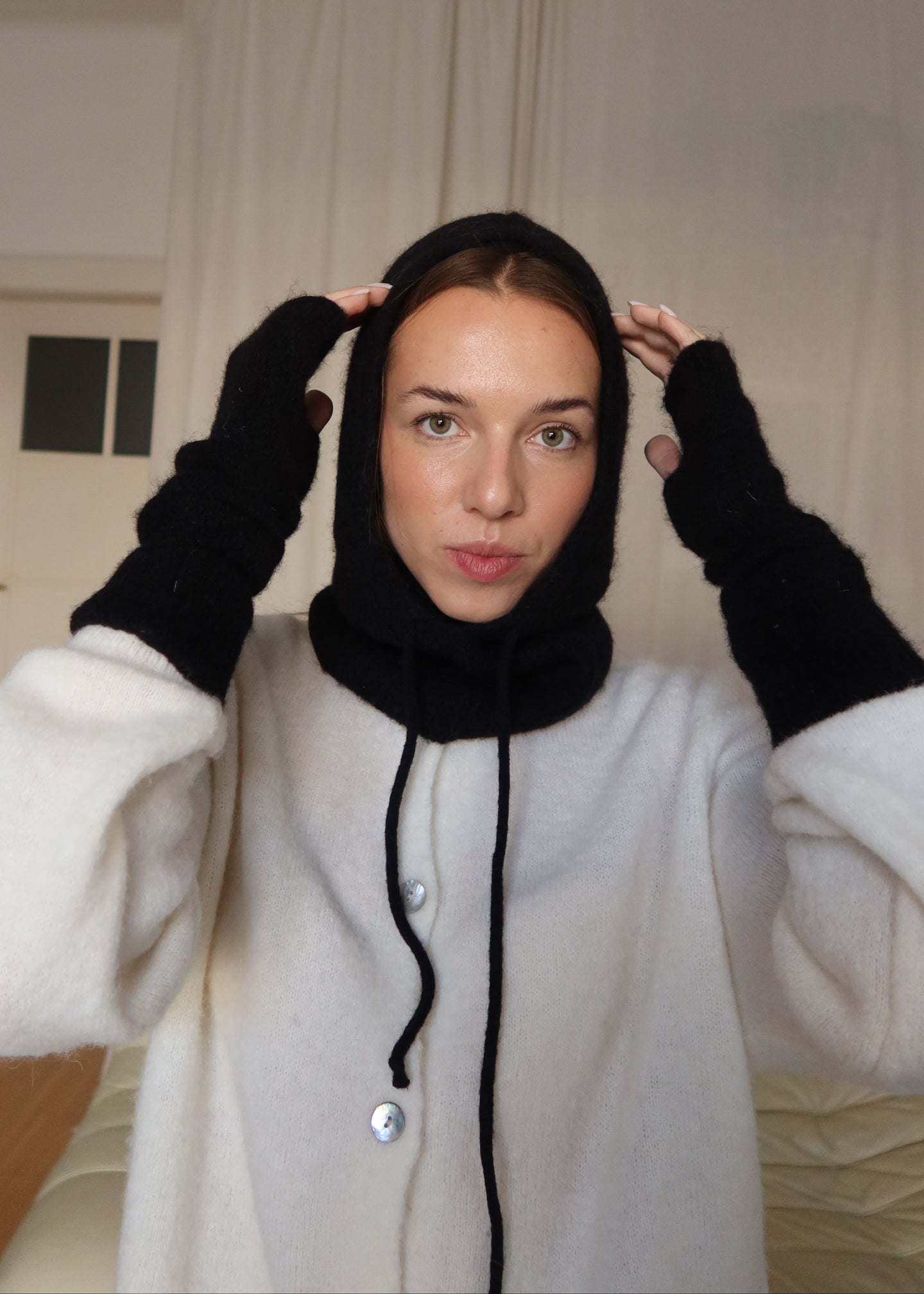 Vánoční set: balaclava + rukavníky alpaka