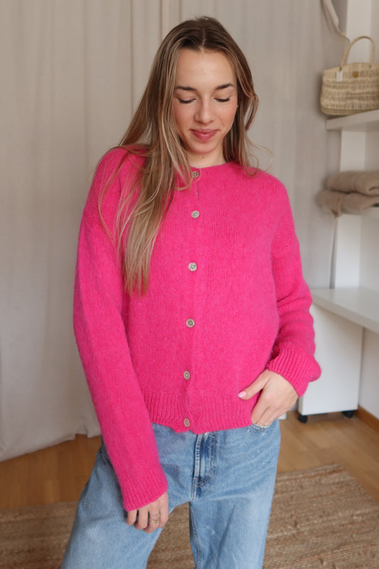 CAMI alpaka cardigan - fuchsia