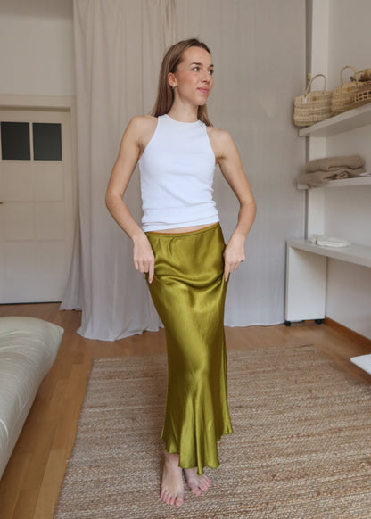 Viskózová sukně / Olive
