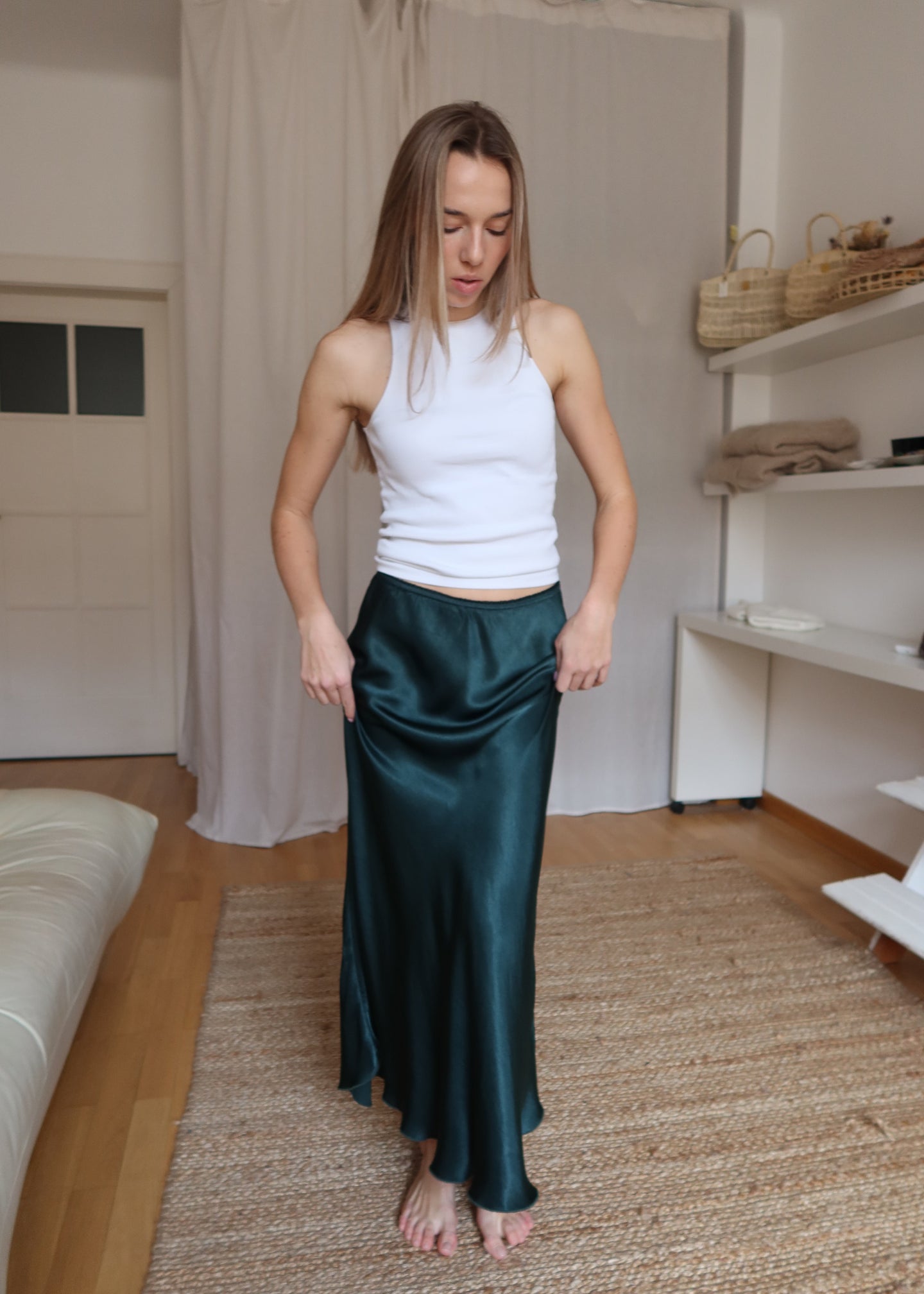 Viskózová sukně / Emerald