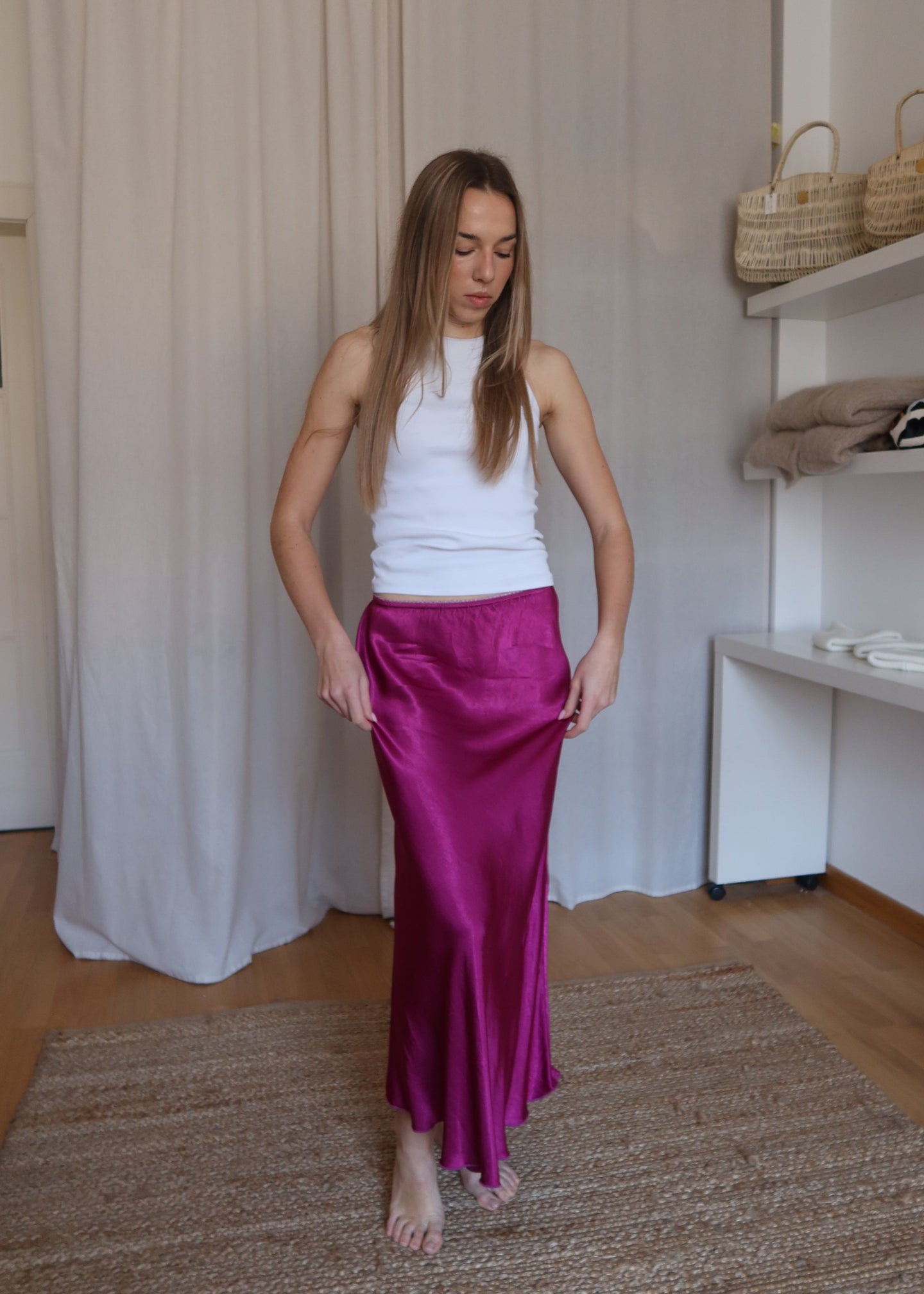 Viskózová sukně / Fuchsia