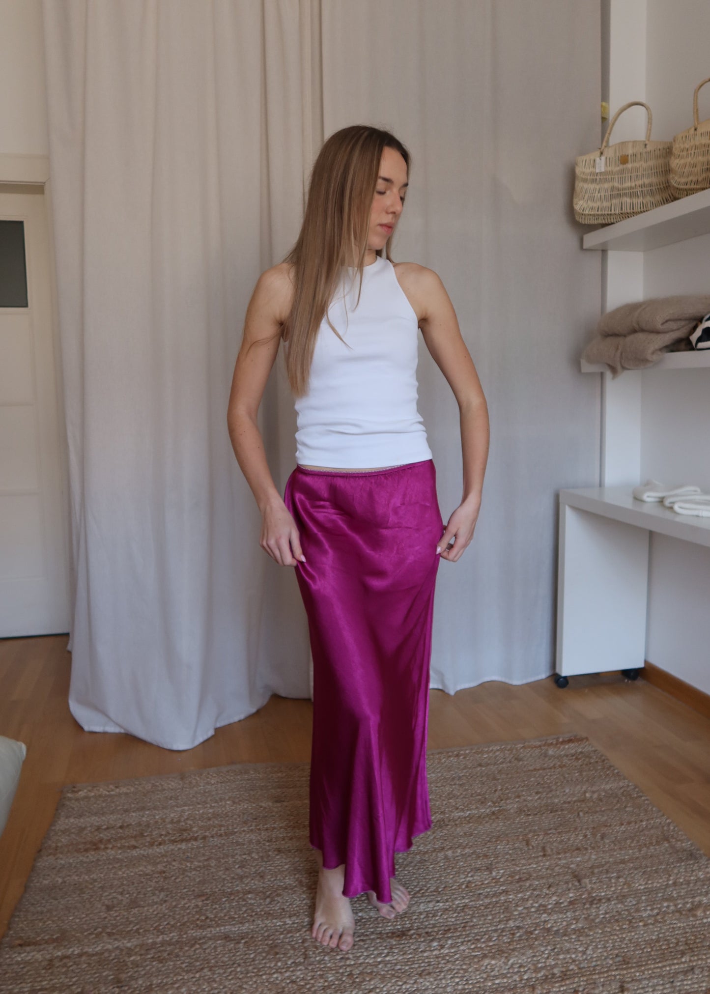 Viskózová sukně / Fuchsia