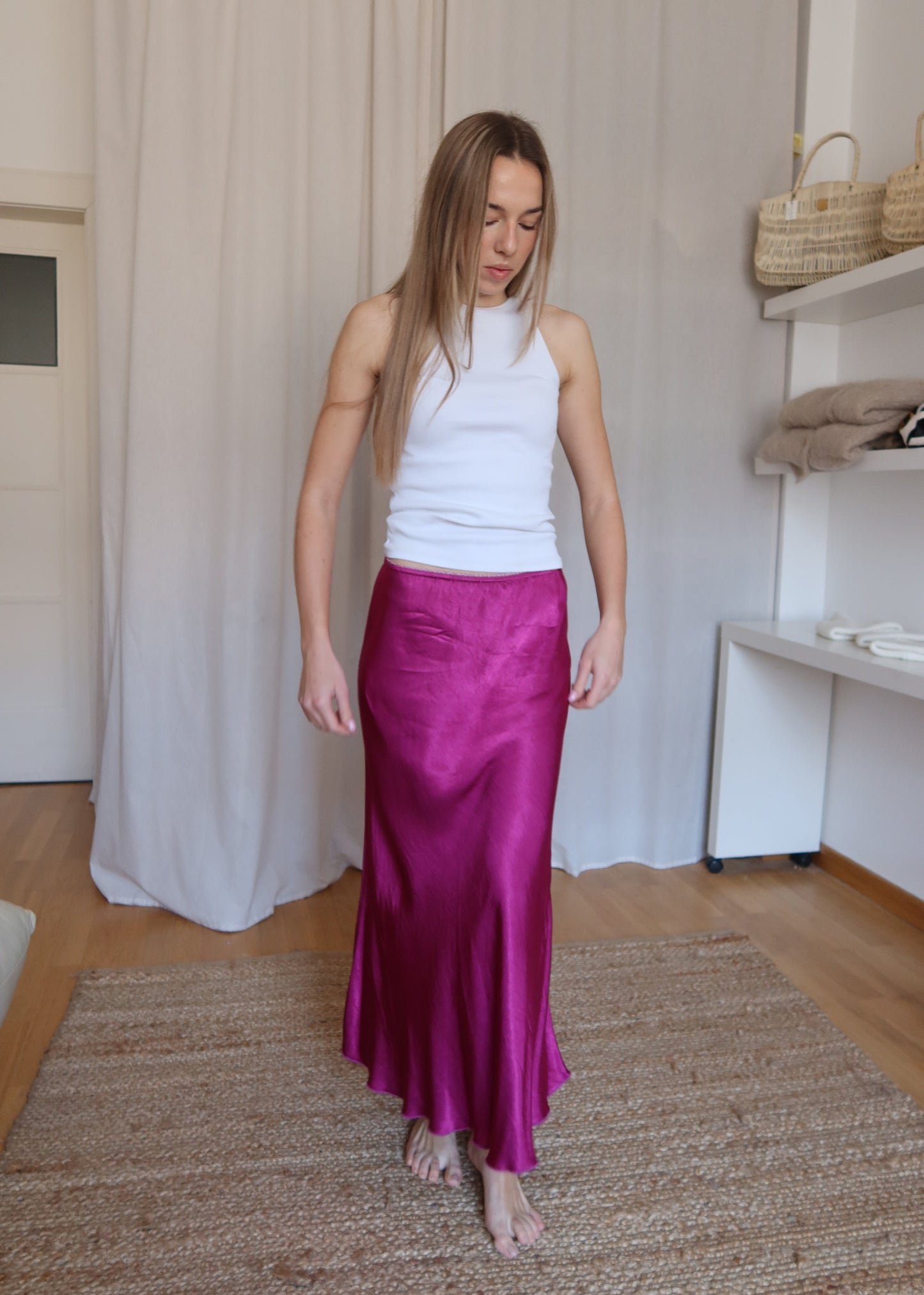 Viskózová sukně / Fuchsia