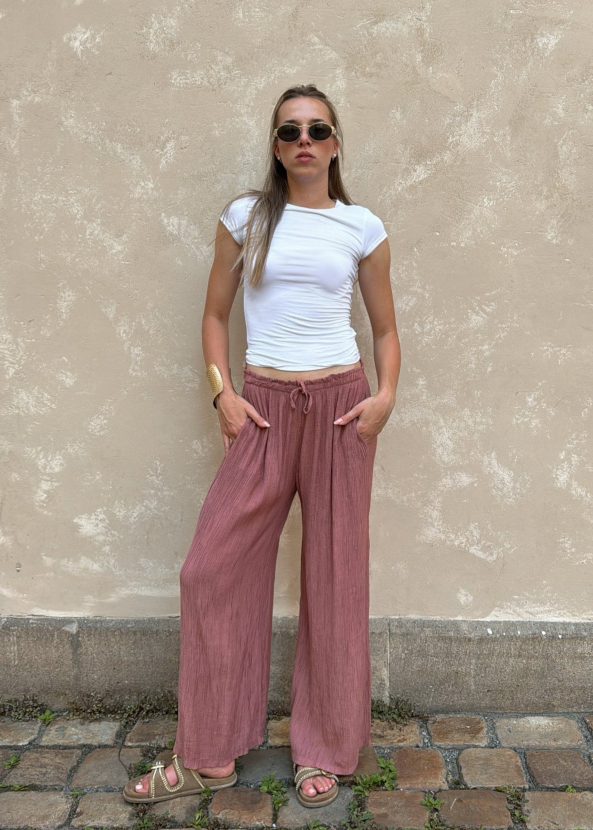 Viskózové kalhoty Capri